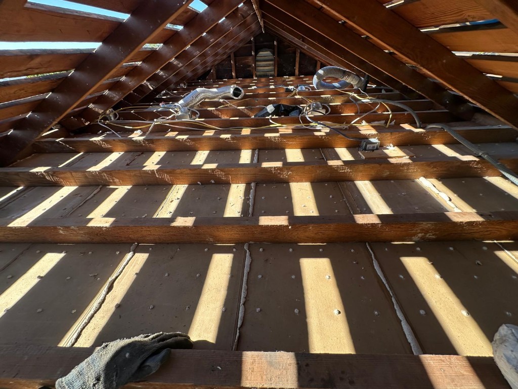Attic decked and sanitized by Pure Eco after full cleanout