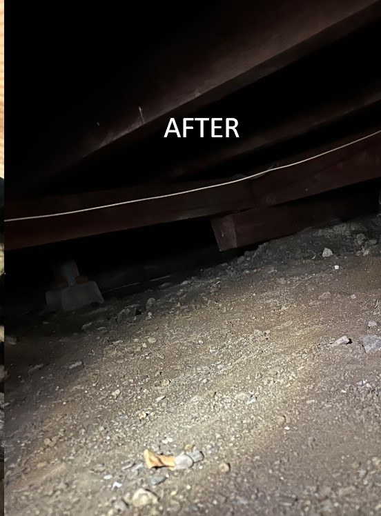 Crawlspace cleared and prepped after Pure Eco cleaning