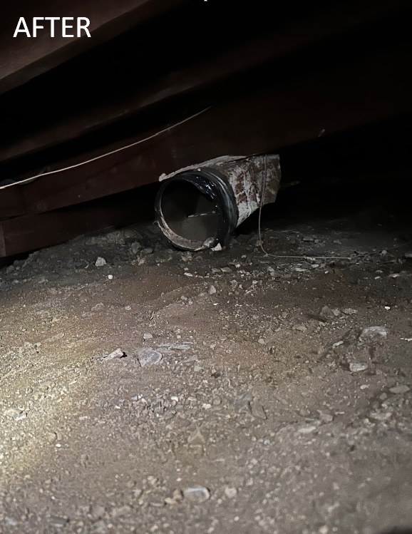 Crawlspace cleared and prepped after Pure Eco cleaning