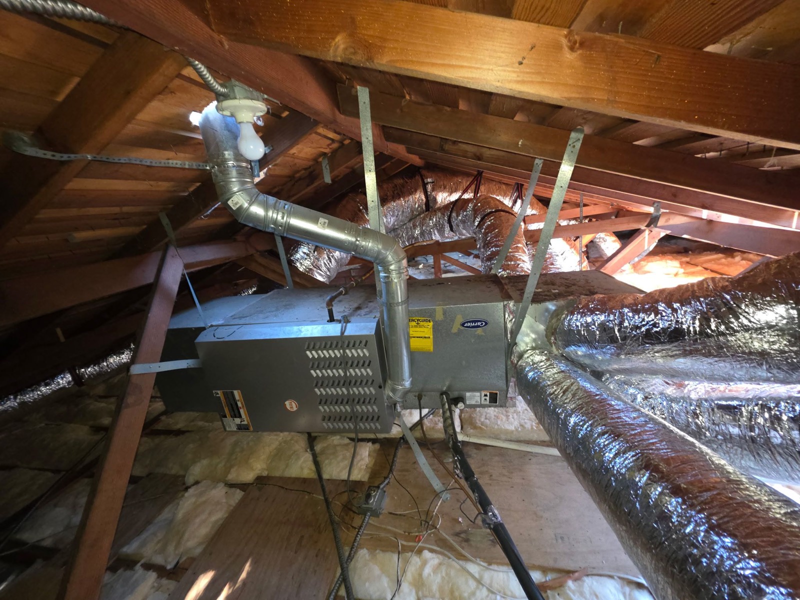 Newly installed HVAC equipment and plenum connections