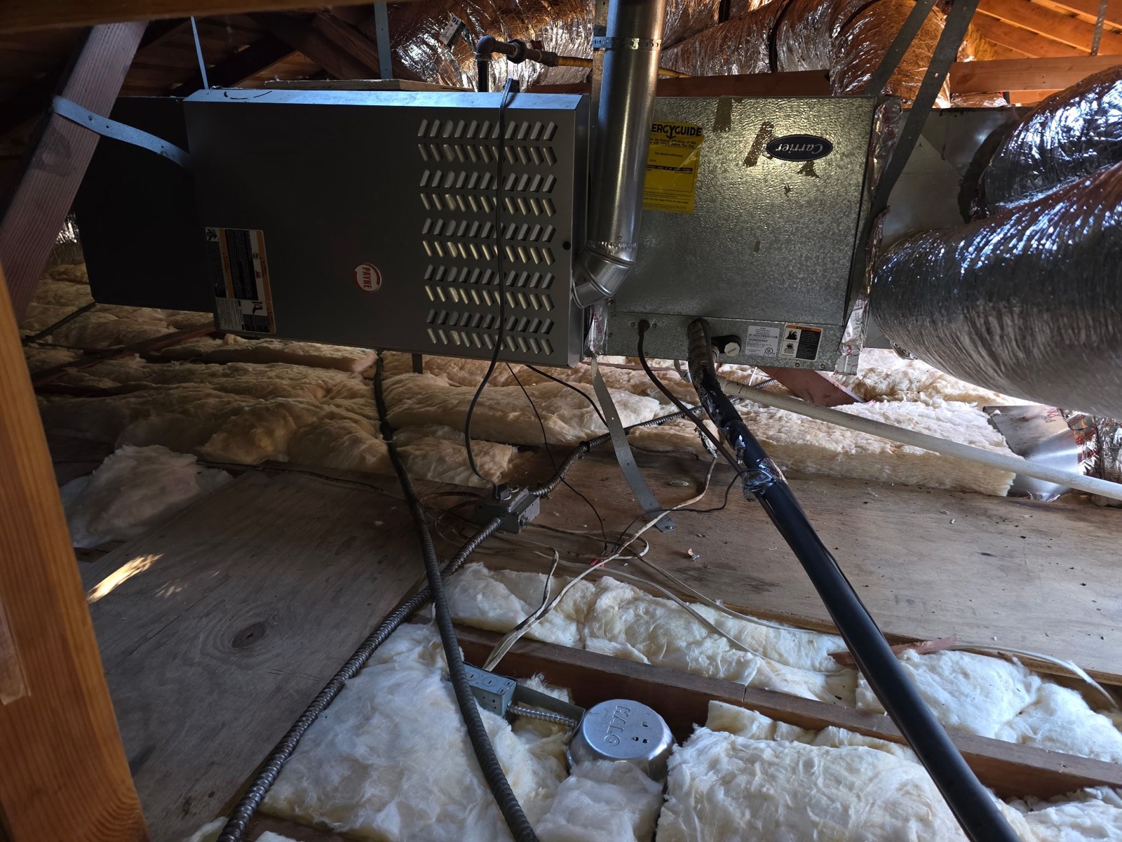 Newly installed HVAC equipment and plenum connections