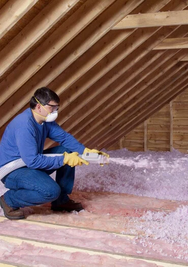 Attic blown insulation