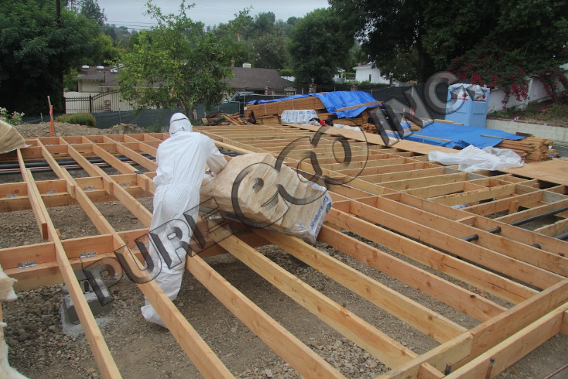 insulation installation in progress