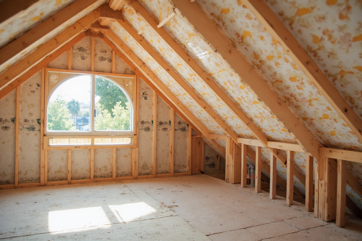 Attic insulation contractors installing new insulation in a Thousand Oaks CA home for improved energy efficiency.