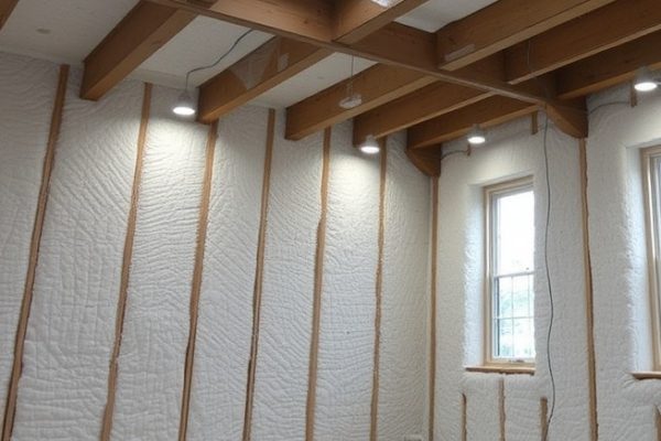 Finished spray foam insulation